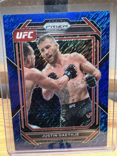 Justin Gaethje 2023 Panini Prizm UFC Base #110 Blue Shimmer