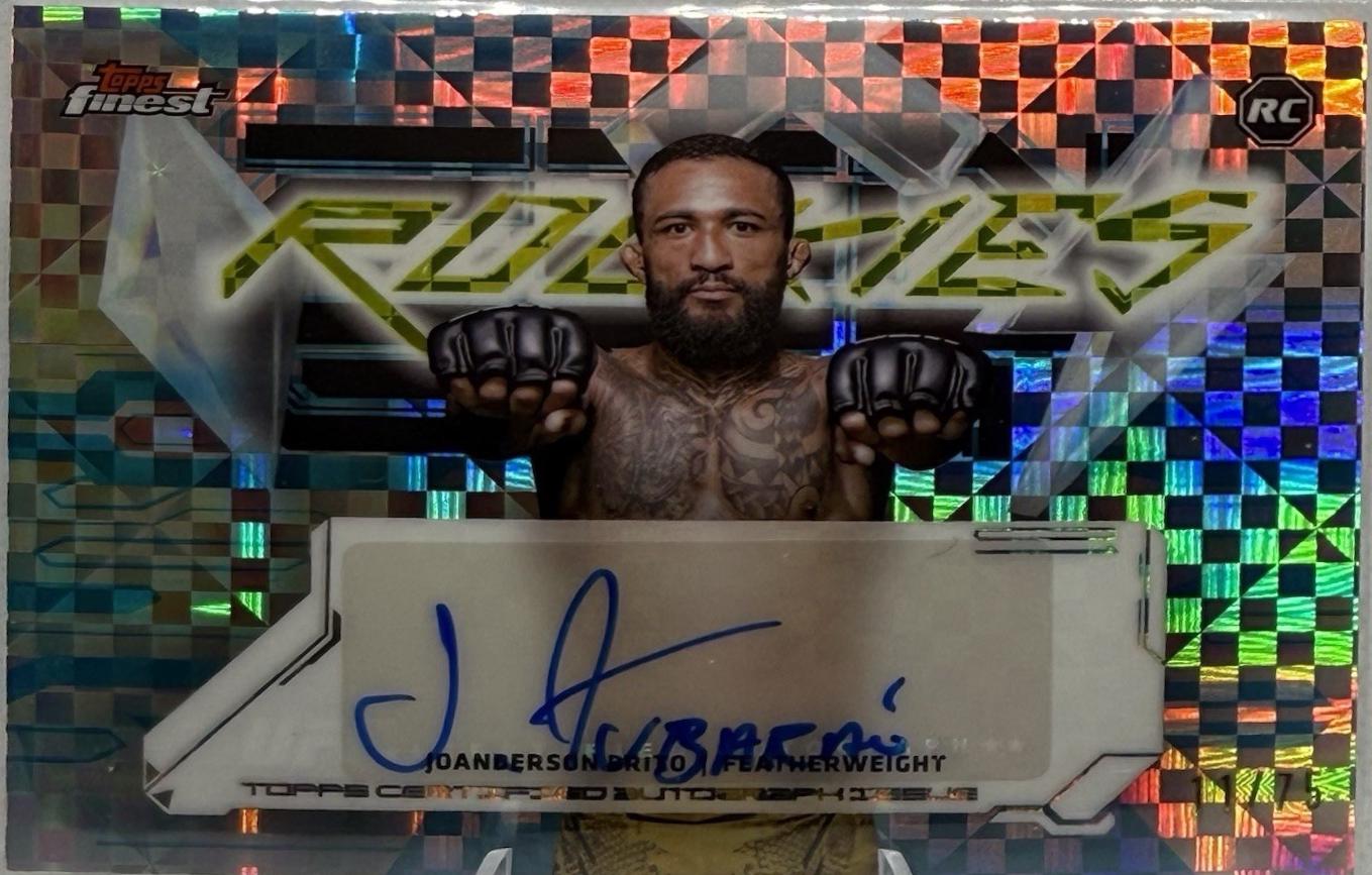 Joanderson Brito 2025 Topps Finest UFC Finest Rookie Autographs #FRA-JB Blue Checkerboard Refractor