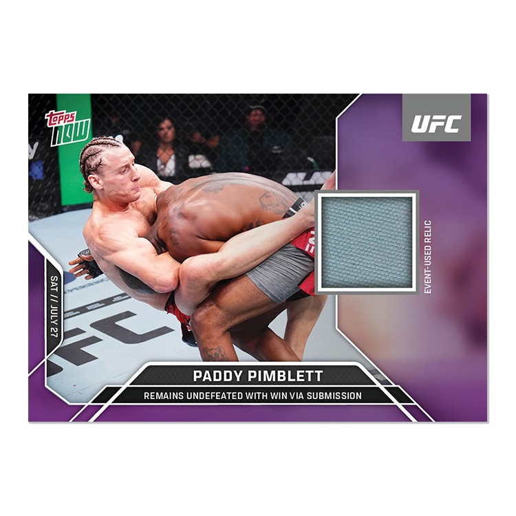 Paddy Pimblett Topps Now UFC Event-used Mat Relics #14 Purple
