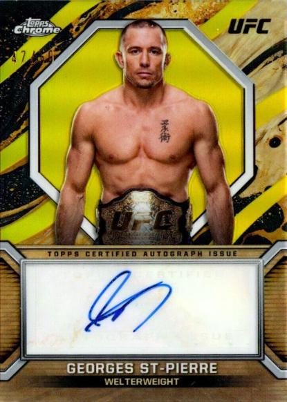 Georges St-Pierre 2024 Topps Chrome UFC Marks of Champions #MOC-GSP Gold Refractor