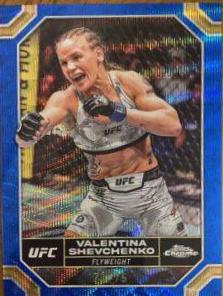 Valentina Shevchenko 2024 Topps Chrome UFC Base #190 Blue Wave Refractor