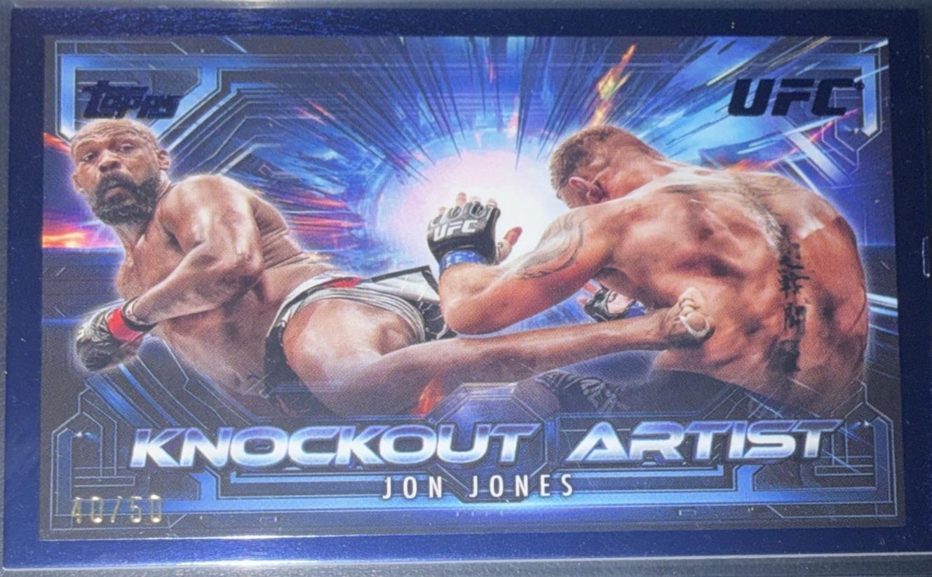 Jon Jones 2025 Topps Knockout UFC Knockout Artists #KA-3 Blue