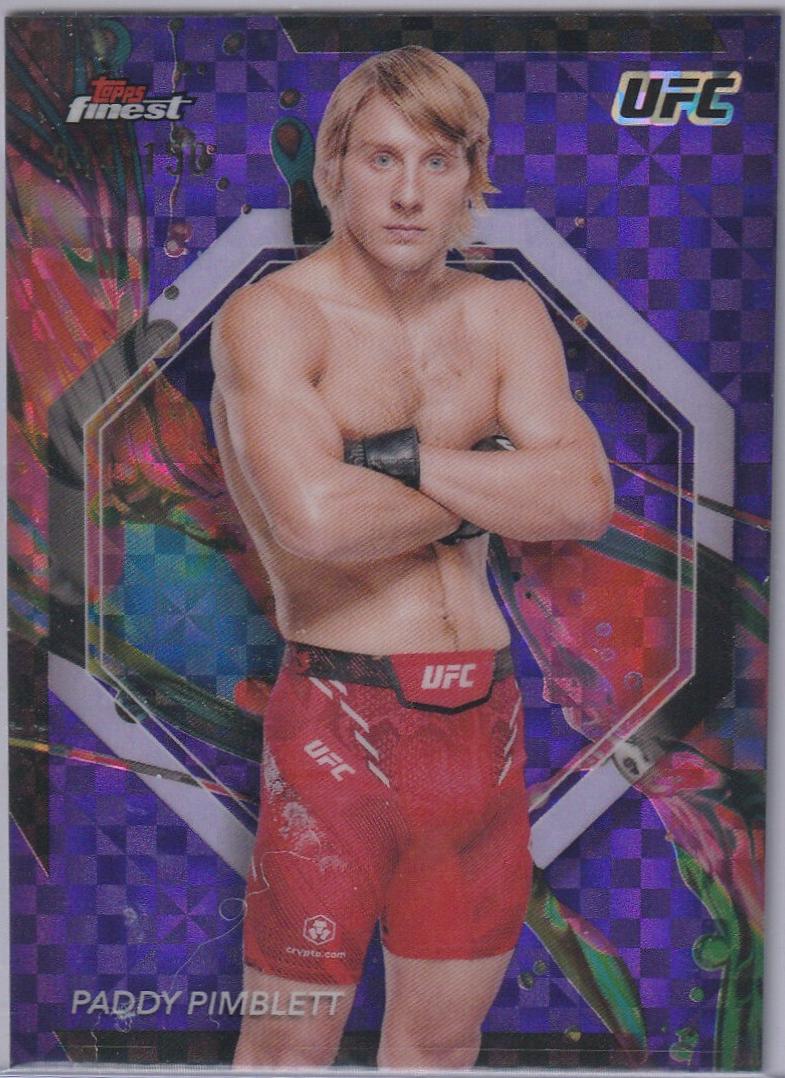Paddy Pimblett 2024 Topps Finest UFC Base Common #8 Purple Checkerboard Refractor