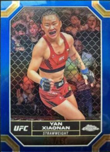 Yan Xiaonan 2024 Topps Chrome UFC Base #198 Blue Refractor