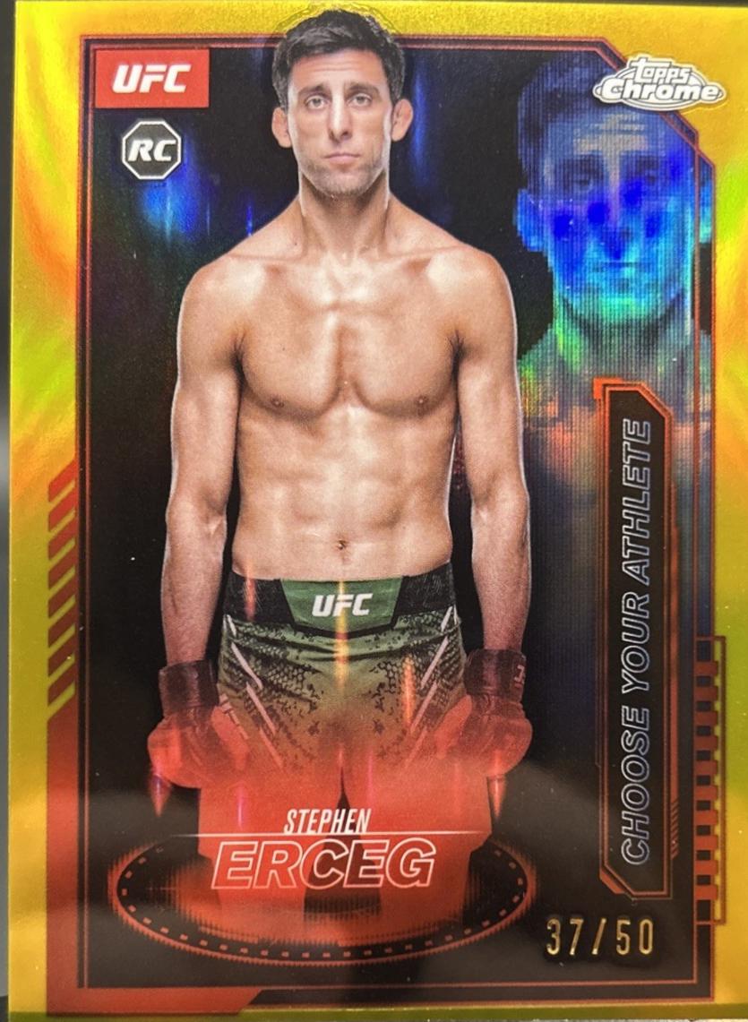 Stephen Erceg 2025 Topps Chrome UFC Mission Control #MCL-3 Gold Refractor