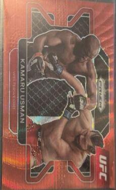 Kamaru Usman 2022 Panini Prizm UFC Base #54 Ruby Wave