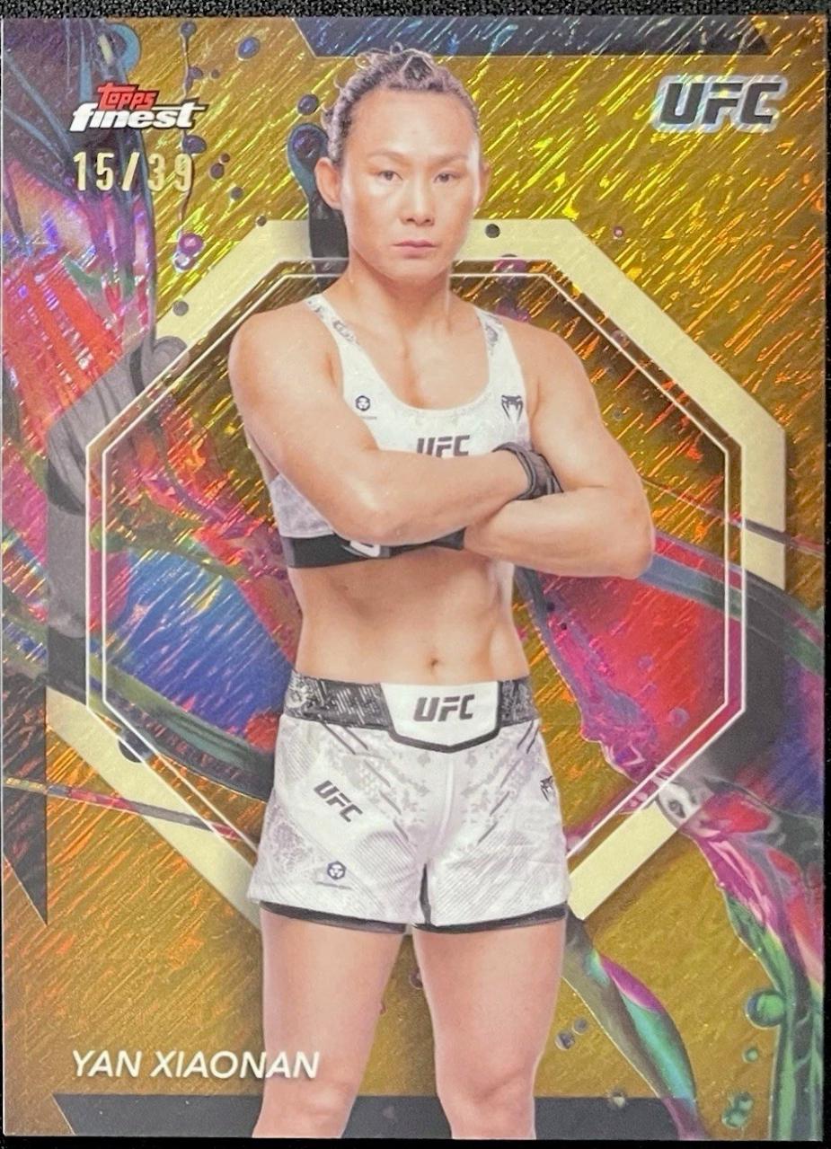Yan Xiaonan 2024 Topps Finest UFC Base Common #9 Gold Shimmer Refractor