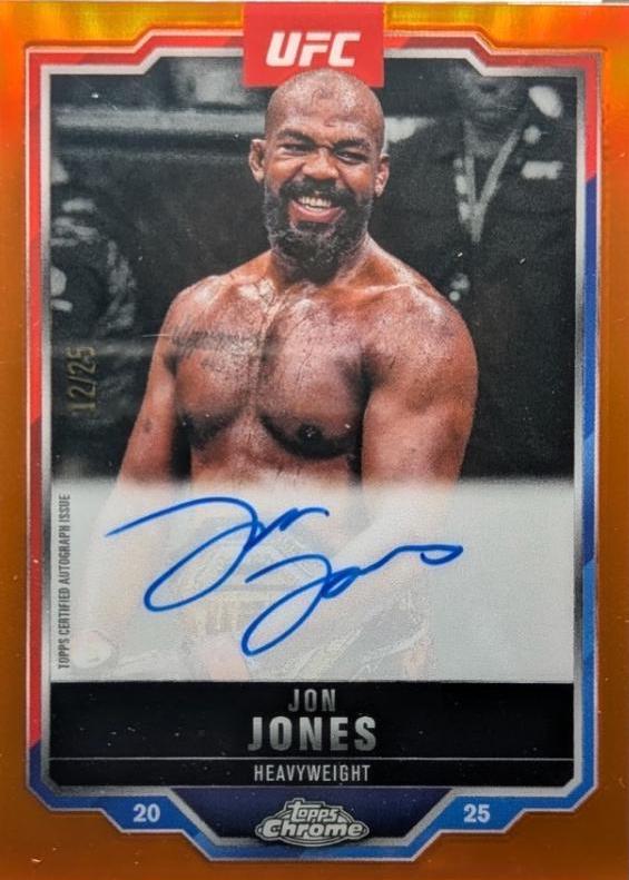 Jon Jones 2025 Topps Chrome UFC Chrome Veteran Autographs #CVA-JJ Superfractor