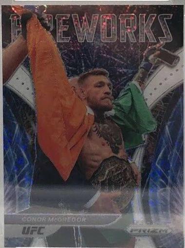 Conor McGregor 2022 Panini Prizm UFC Fireworks #21 White Sparkle