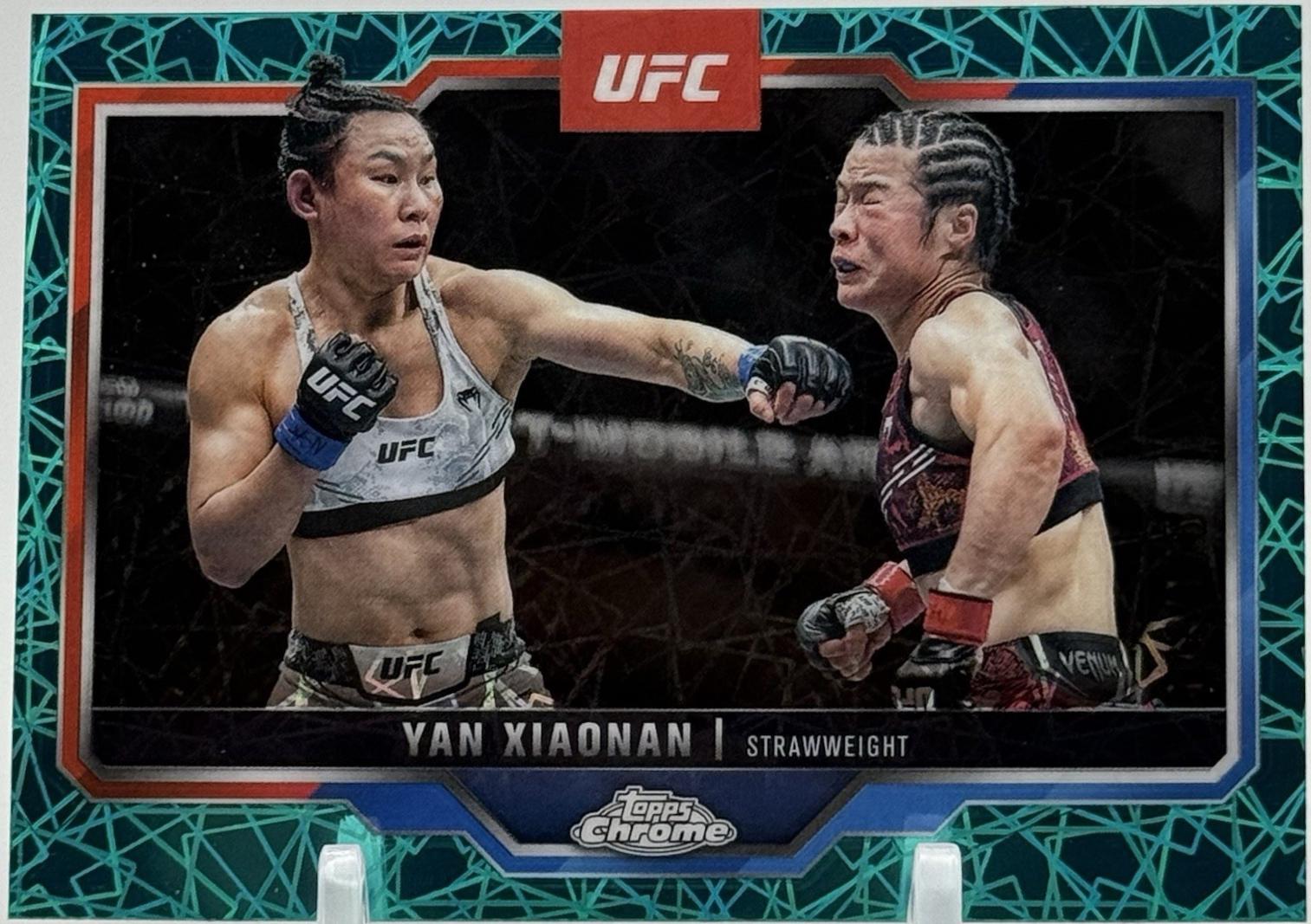 Yan Xiaonan 2025 Topps Chrome UFC Base #35 Teal Lazer Refractor