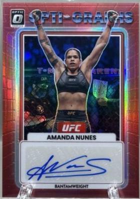 Amanda Nunes 2023 Panini Donruss Optic UFC Opti-Graphs #24 Red Autograph