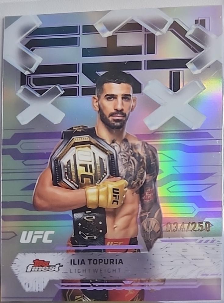 Ilia Topuria 2025 Topps Finest UFC Base Rare #241 Purple Checkerboard Refractor