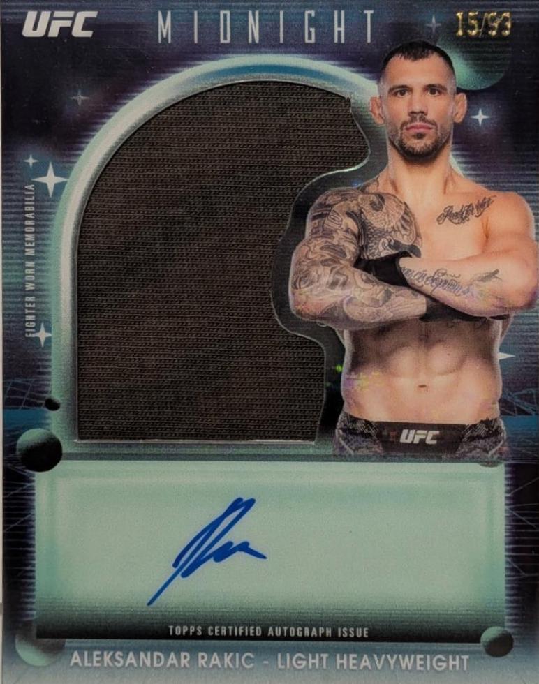 Aleksandar Rakic 2025 Topps Midnight UFC Relic Autographs #VRA-AR Twilight
