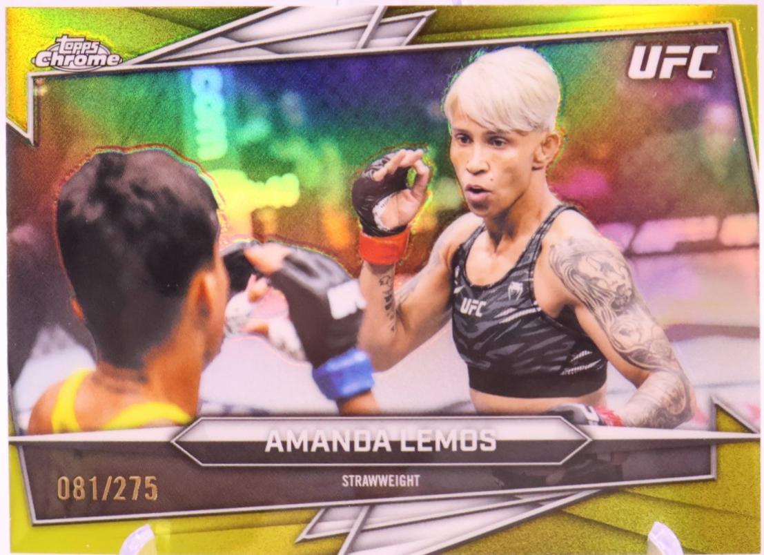 Amanda Lemos 2026 Topps Chrome UFC Base #112 Yellow Refractor