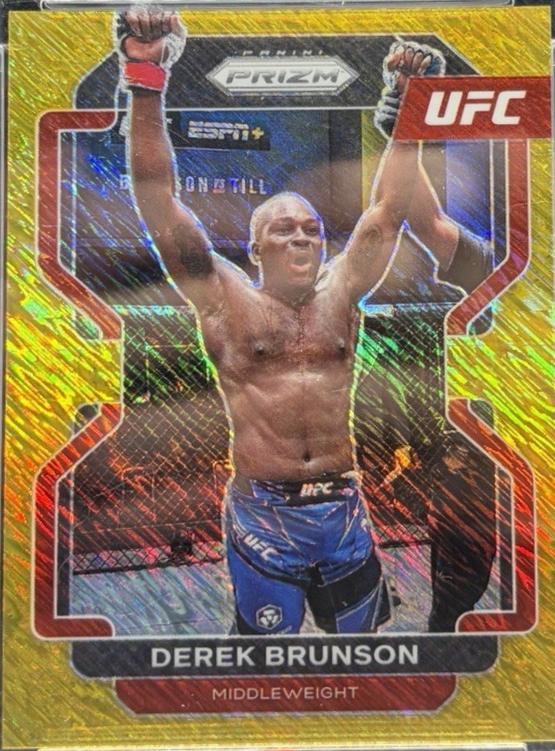 Derek Brunson 2022 Panini Prizm UFC Base #191 Gold Shimmer