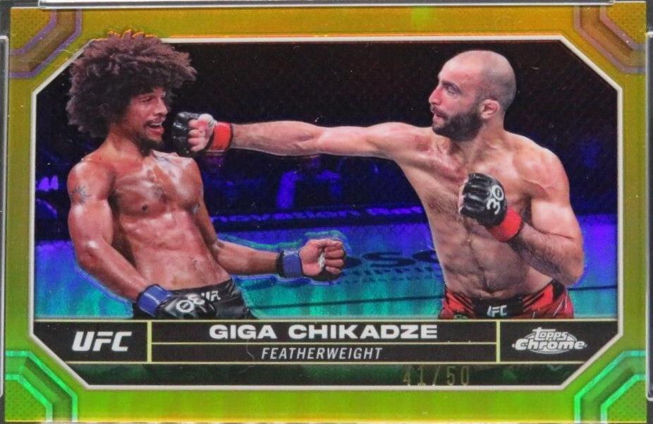 Giga Chikadze 2024 Topps Chrome UFC Base #69 Gold Refractor