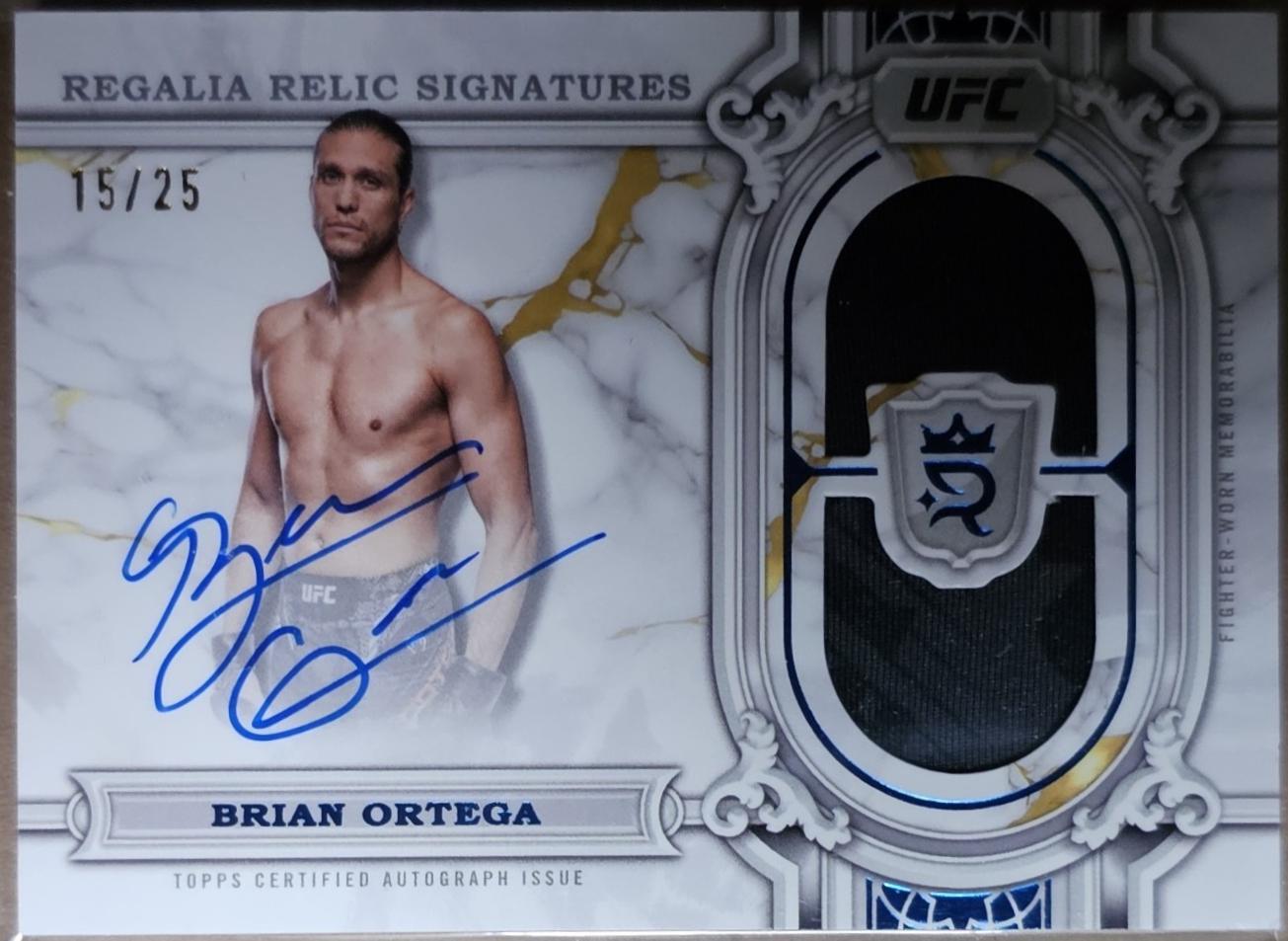 Brian Ortega 2024 Topps Royalty UFC Regalia Relic Signatures #RRS-BOA Blue
