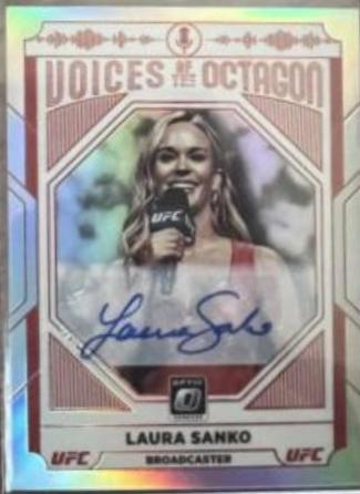 Laura Sanko 2022 Panini Donruss Optic UFC Voices of the Octagon Signatures #124 Holo