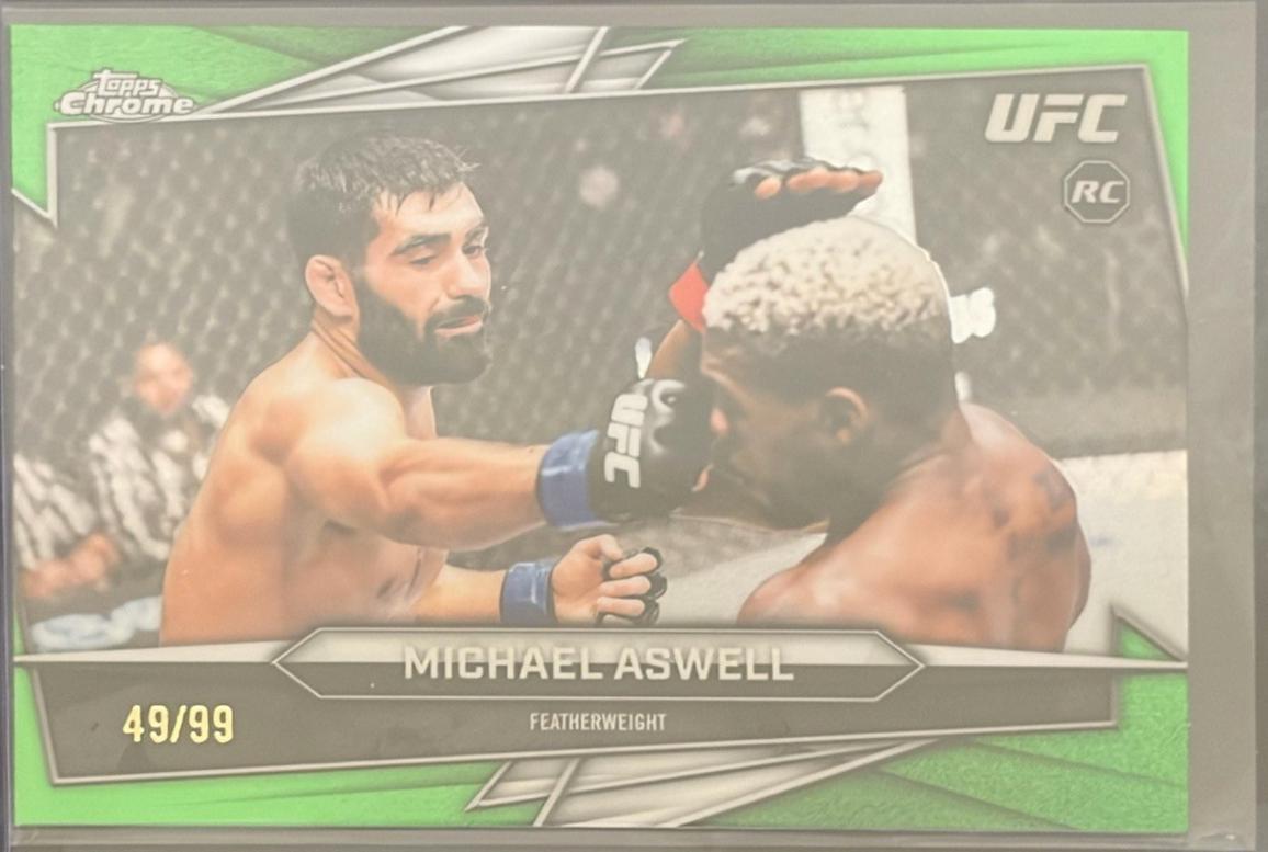 Michael Aswell 2026 Topps Chrome UFC Base #11 Green Refractor