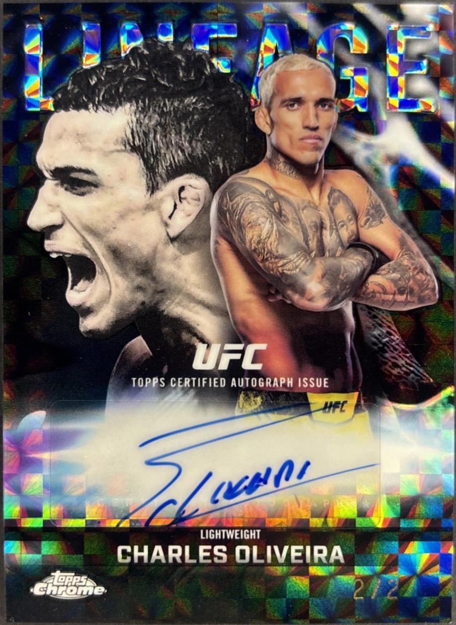 Charles Oliveira 2026 Topps Chrome UFC Chrome Lineage Autographs #CCA-CO Black Geometric Refractor