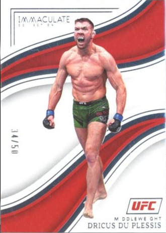 Dricus Du Plessis 2023 Panini Immaculate Collection UFC Base #99 Platinum