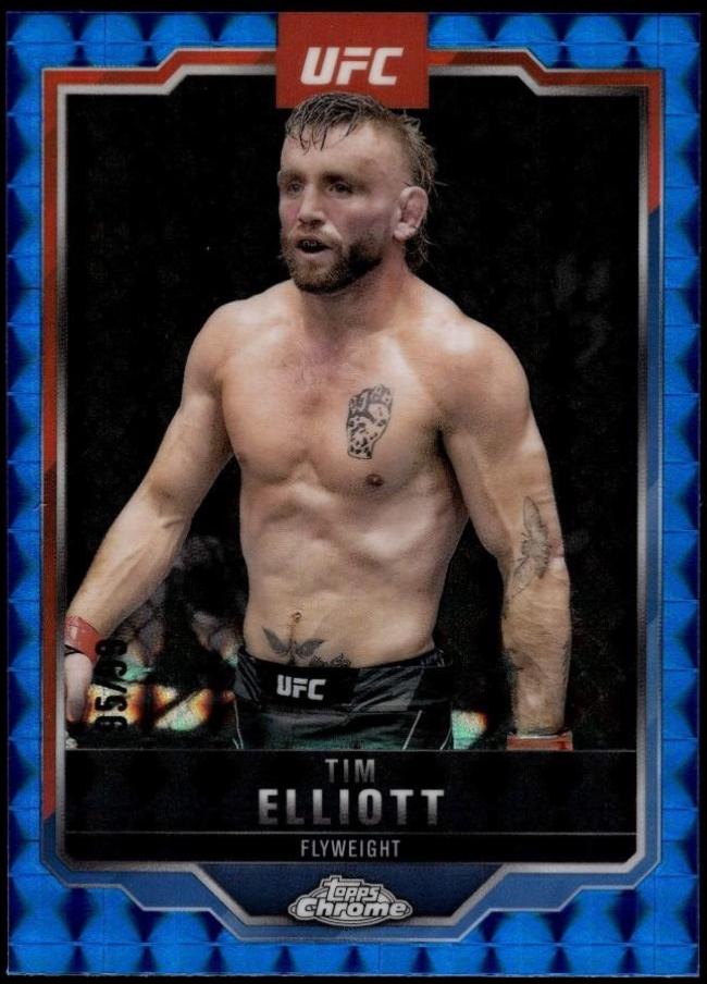 Tim Elliott 2025 Topps Chrome UFC Base #57 Blue Geometric Refractor