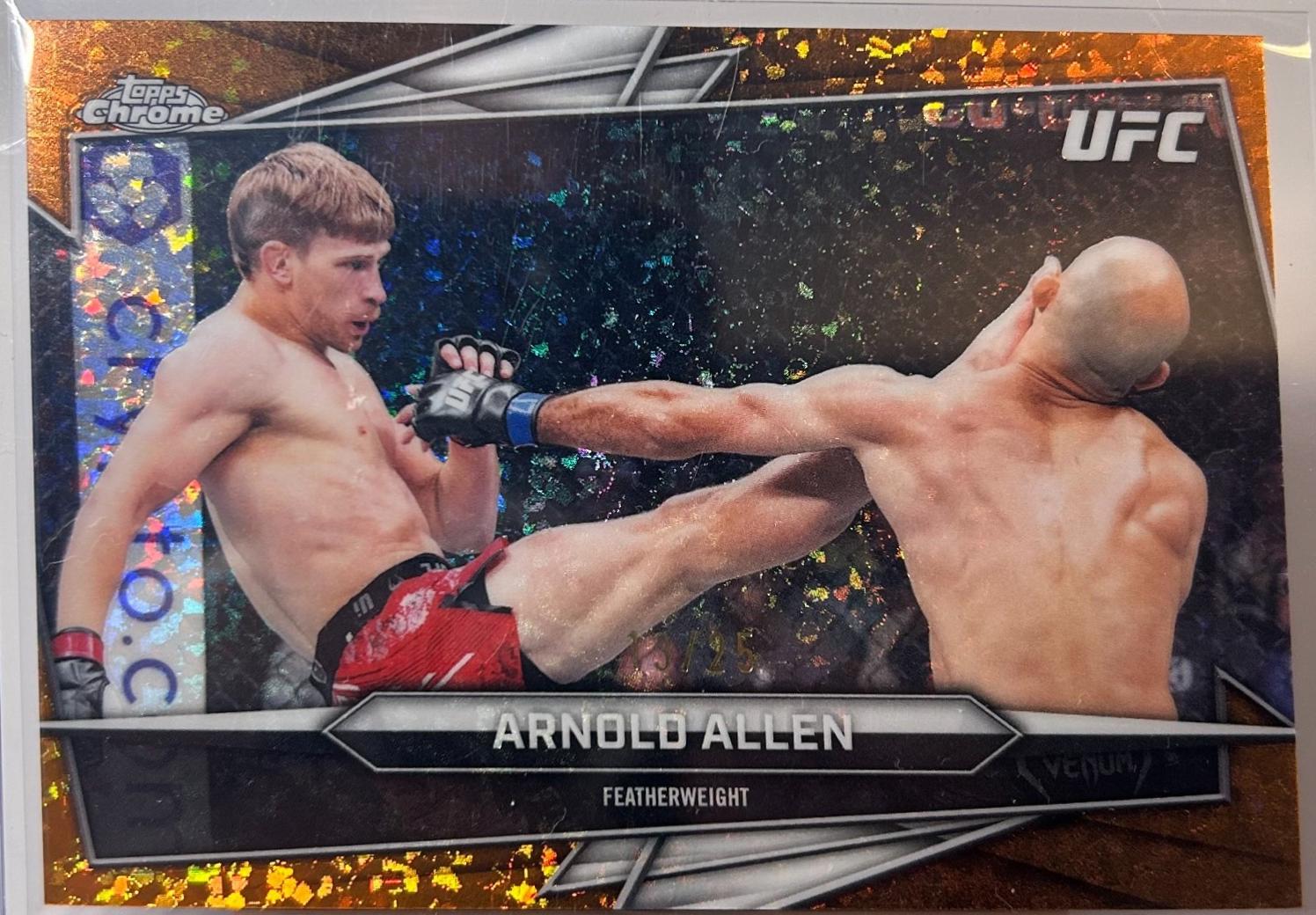 Arnold Allen 2026 Topps Chrome UFC Base #155 Orange Mini Diamonds Refractor
