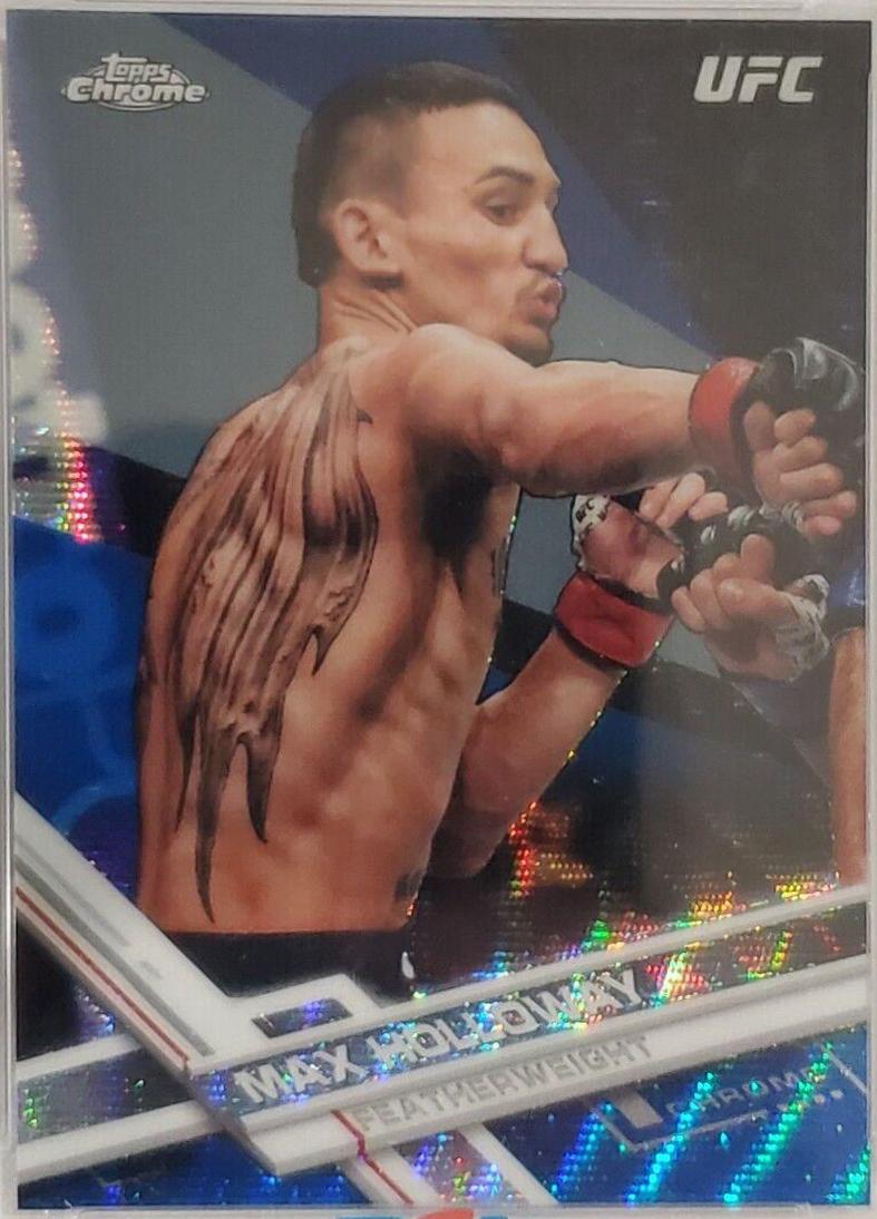 Max Holloway 2017 Topps Chrome UFC Base #87 Blue Wave