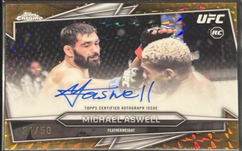 Michael Aswell 2026 Topps Chrome UFC Base Autographs #BAV-ML Gold Geometric Refractor