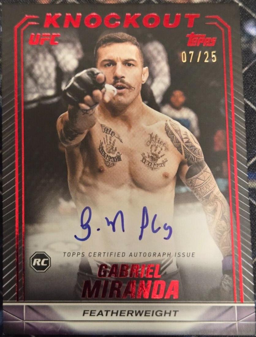 Gabriel Miranda 2024 Topps Knockout UFC Knockout Autographs #KNA-GMA Red