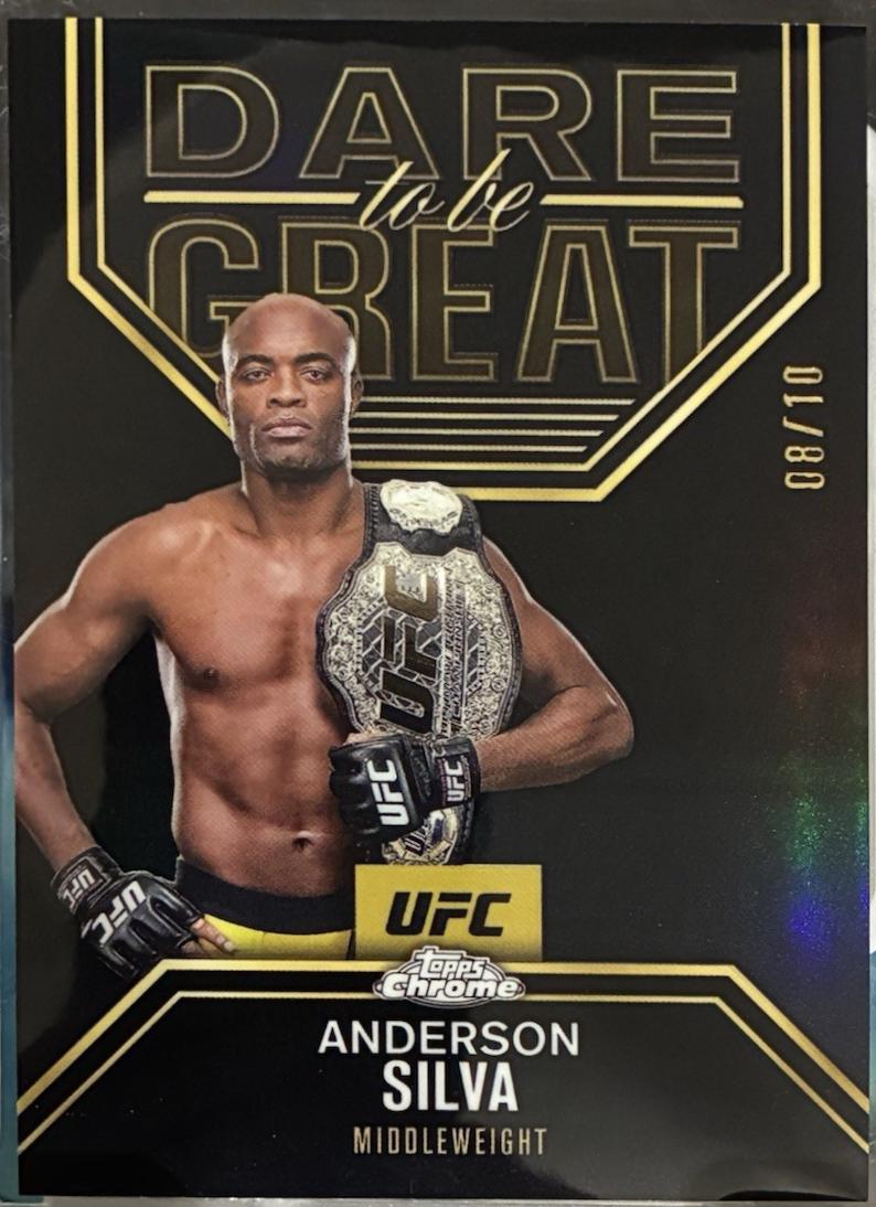 Anderson Silva 2025 Topps Chrome UFC Dare to Be Great #DBG-1 Black Refractor