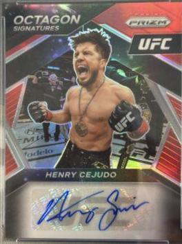 Henry Cejudo 2021 Panini Prizm UFC Octagon Signatures #4 Red