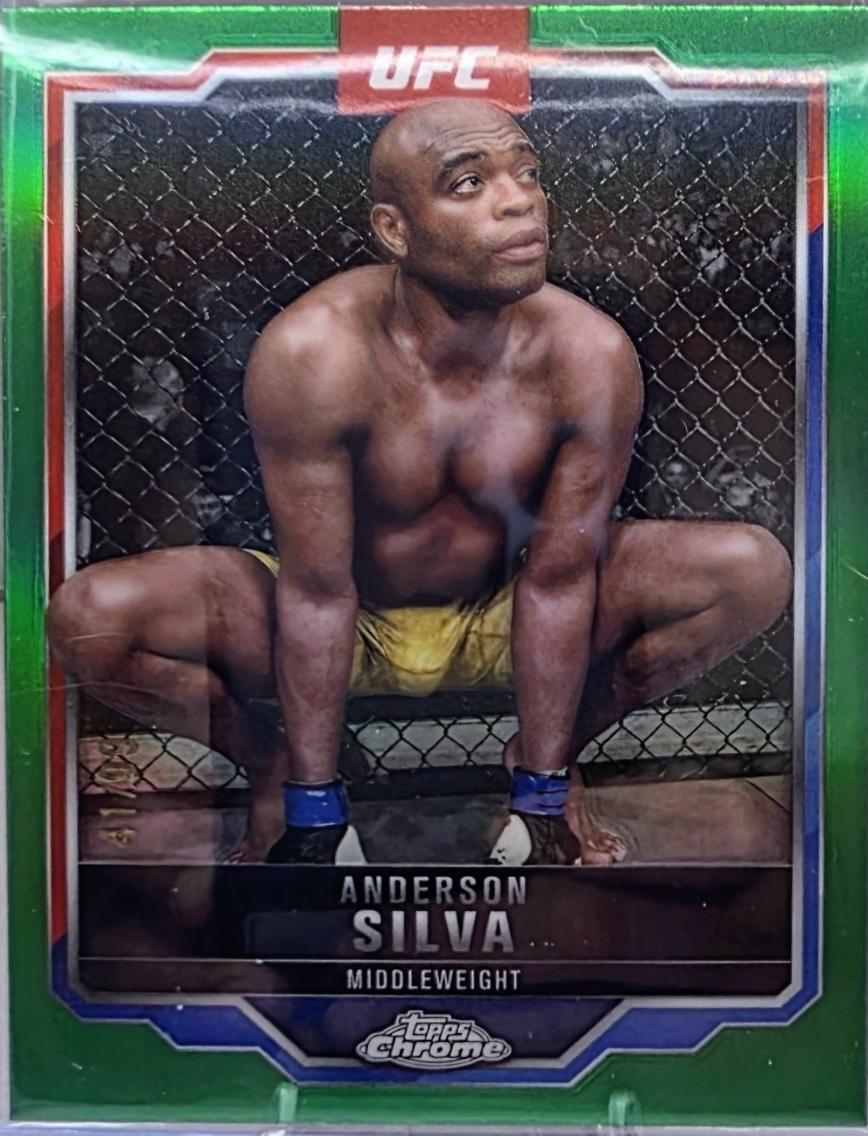 Anderson Silva 2025 Topps Chrome UFC Base #44 Green Refractor