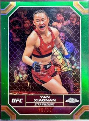 Yan Xiaonan 2024 Topps Chrome UFC Base #198 Green Refractor