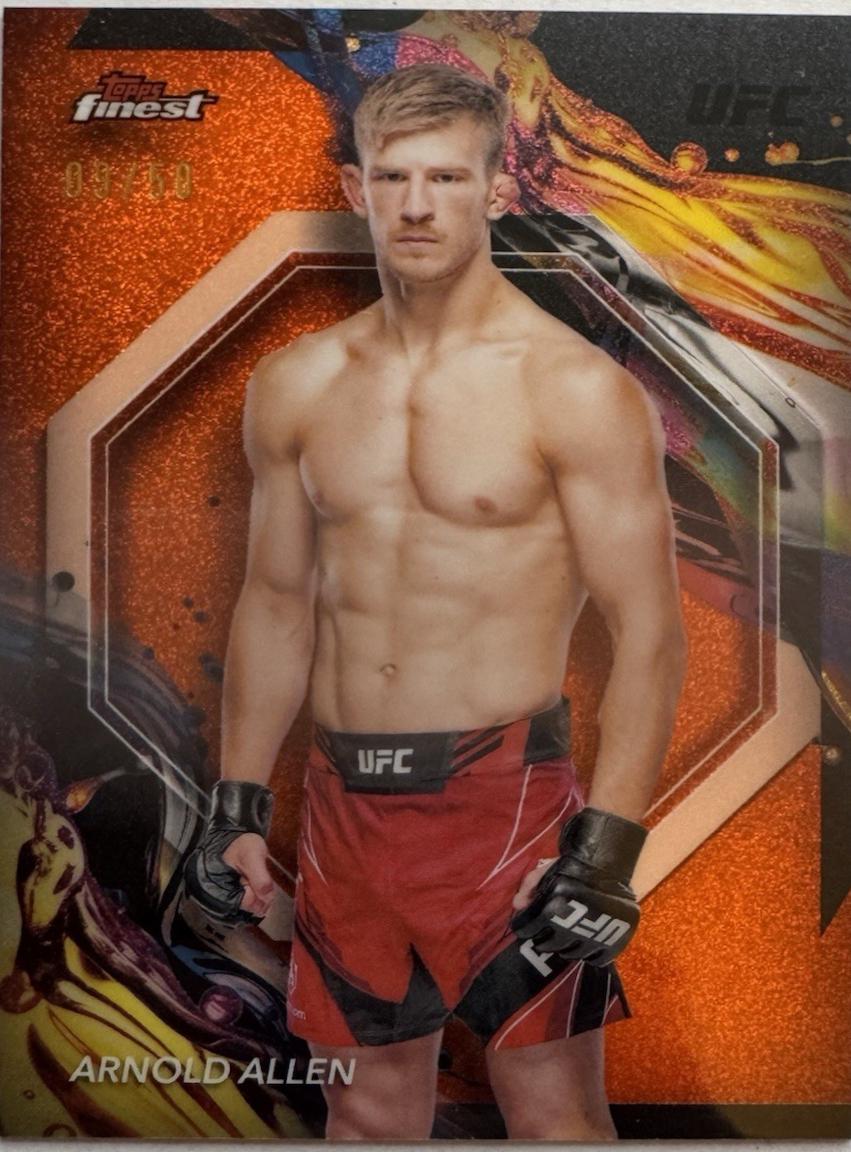 Arnold Allen 2024 Topps Finest UFC Base Uncommon #116 Tangerine Glitter Refractor