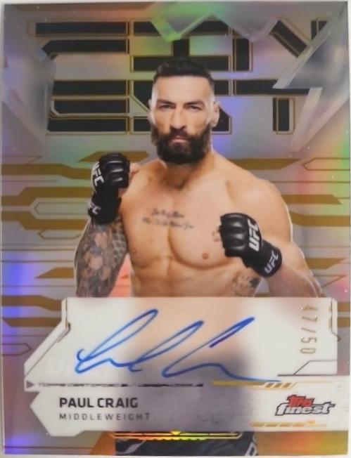 Paul Craig 2025 Topps Finest UFC Finest Autographs #FA-PC Red Refractor