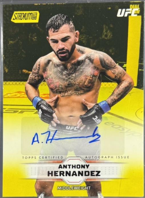 Anthony Hernandez 2026 Topps Stadium Club UFC Base Autographs #BAV-AHZ Yellow