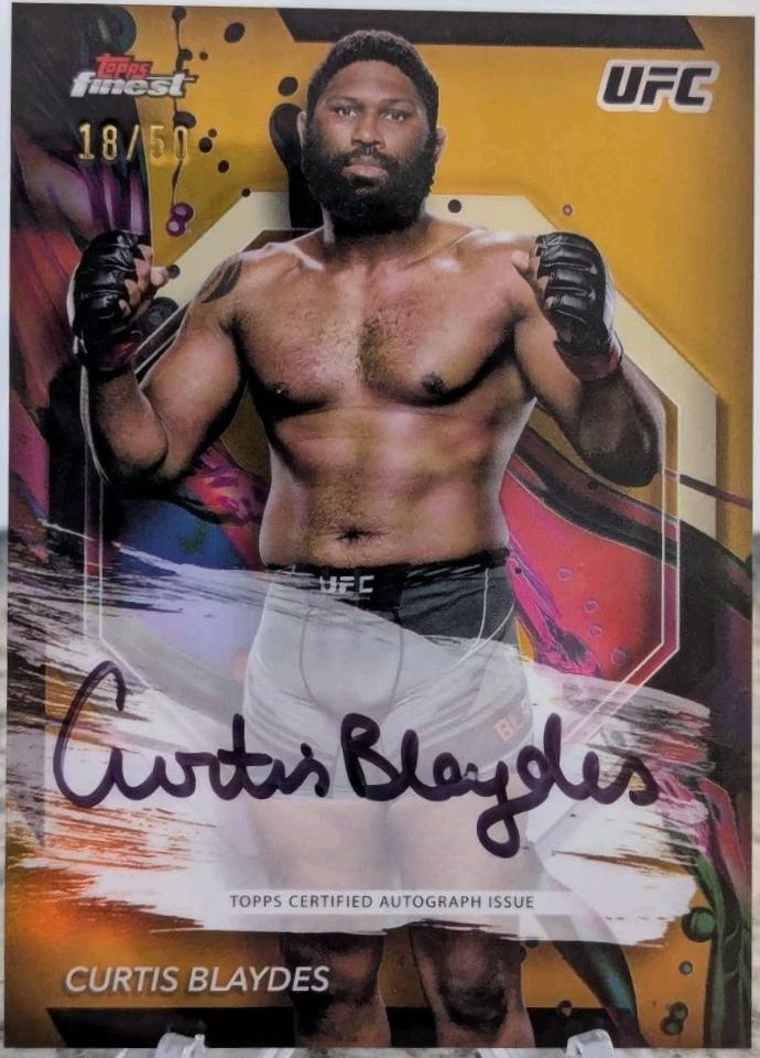 Curtis Blaydes 2024 Topps Finest UFC Finest Autographs #FA-CBS Gold Refractor