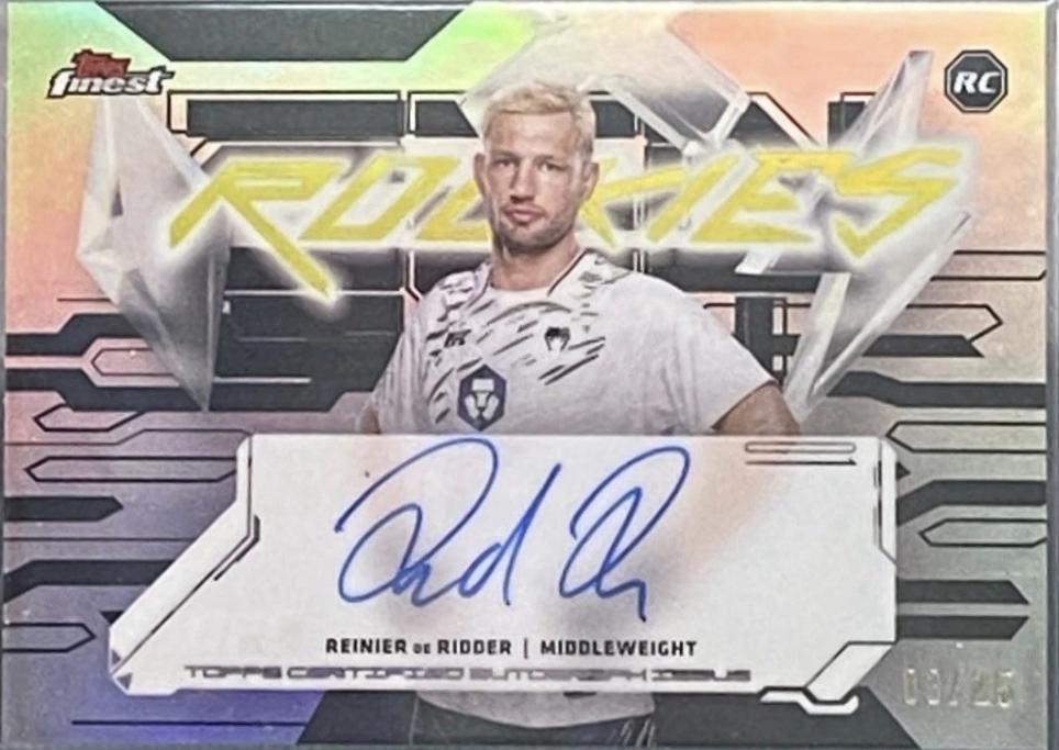 Reinier de Ridder 2025 Topps Finest UFC Finest Rookie Autographs #FRA-RR Black Refractor