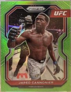 Jared Cannonier 2021 Panini Prizm UFC Base #44 Neon Green