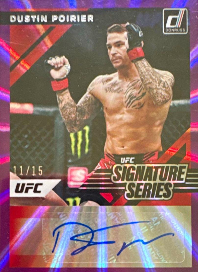 Dustin Poirier 2022 Panini Donruss UFC Signature Series #10 Purple Laser