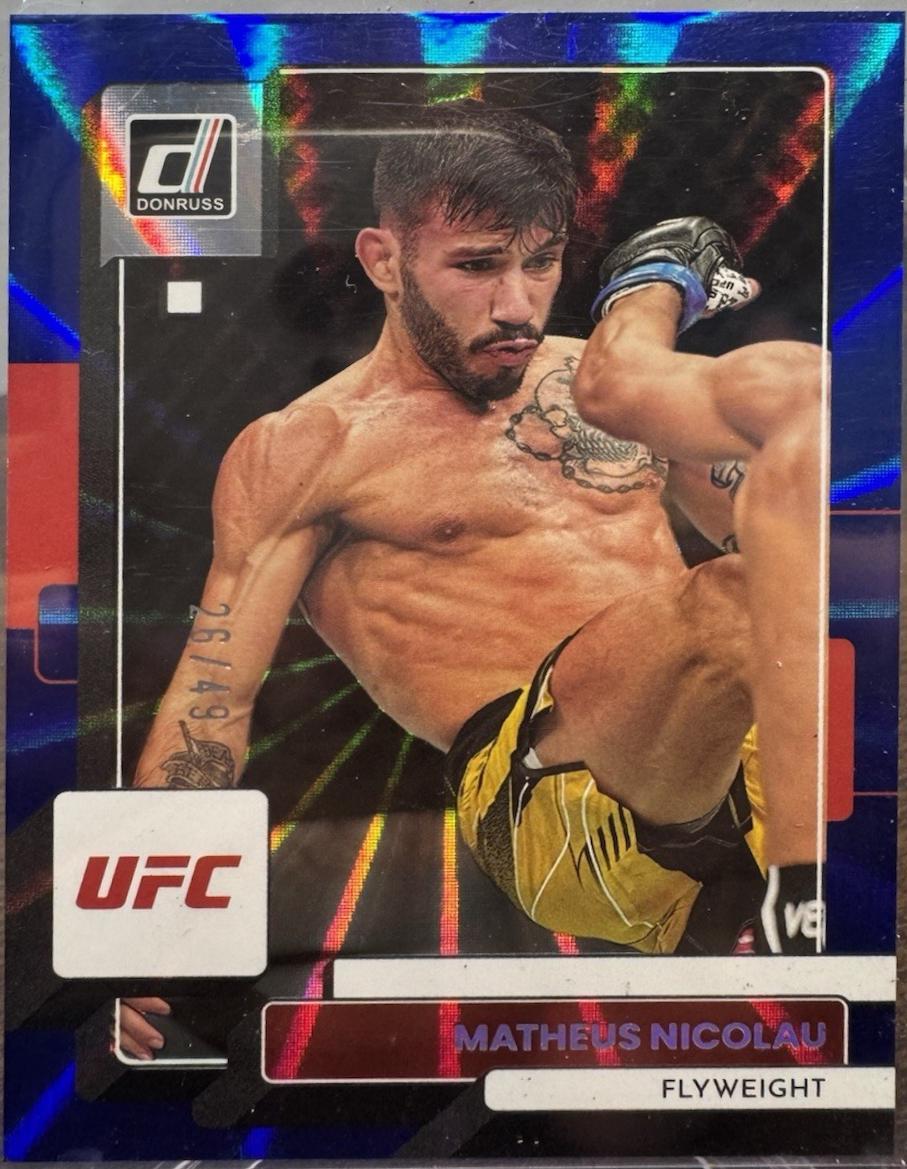 Matheus Nicolau 2023 Panini Donruss UFC Base #105 Blue Laser