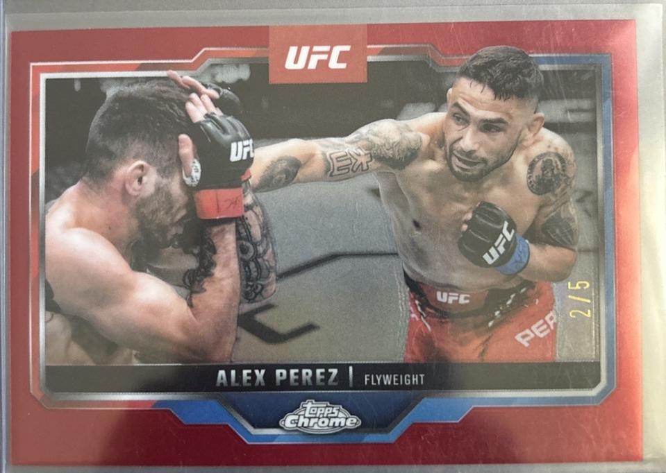Alex Perez 2025 Topps Chrome UFC Base #60 Red Refractor
