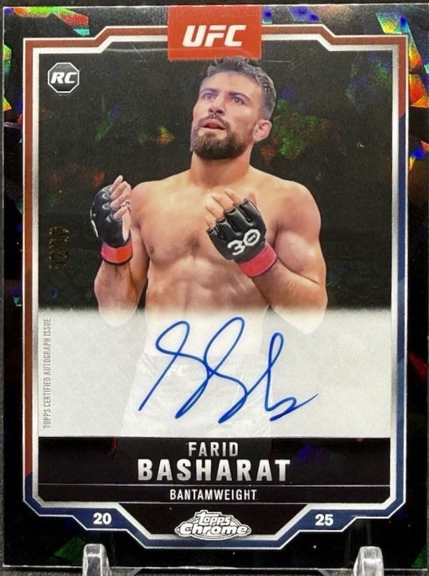 Farid Basharat 2025 Topps Chrome UFC Chrome Rookie Autographs #CRA-FB Black Refractor