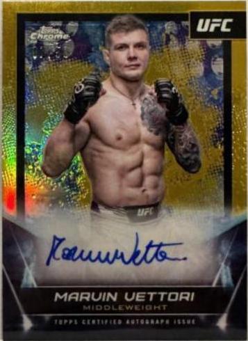 Marvin Vettori 2024 Topps Chrome UFC UFC Signatures #FNA-MVE Gold Refractor