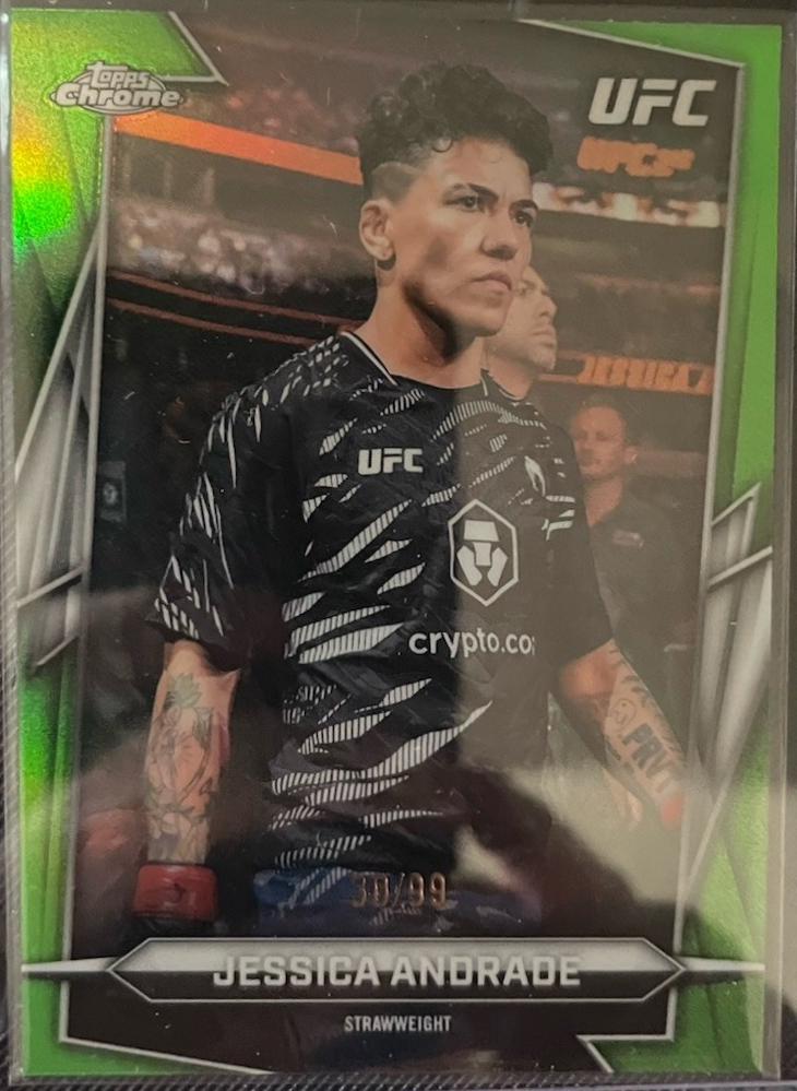 Jessica Andrade 2026 Topps Chrome UFC Base #138 Green Refractor