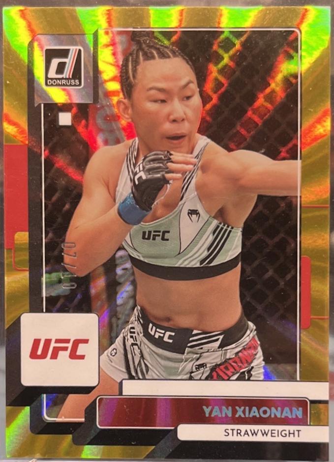 Yan Xiaonan 2023 Panini Donruss UFC Base #121 Gold Laser