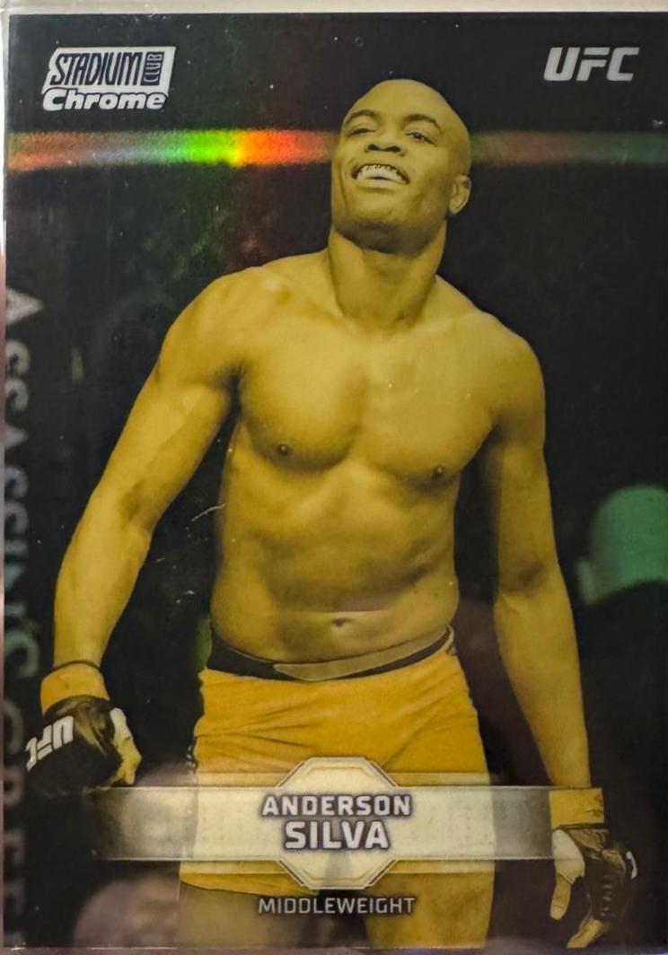 Anderson Silva 2026 Topps Stadium Club UFC Chrome Base #CB-64 Gold Minted Refractor