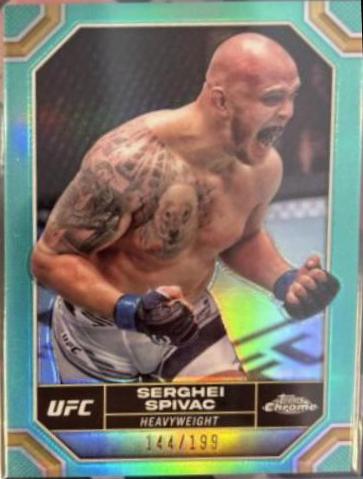 Serghei Spivac 2024 Topps Chrome UFC Base #176 Aqua Refractor
