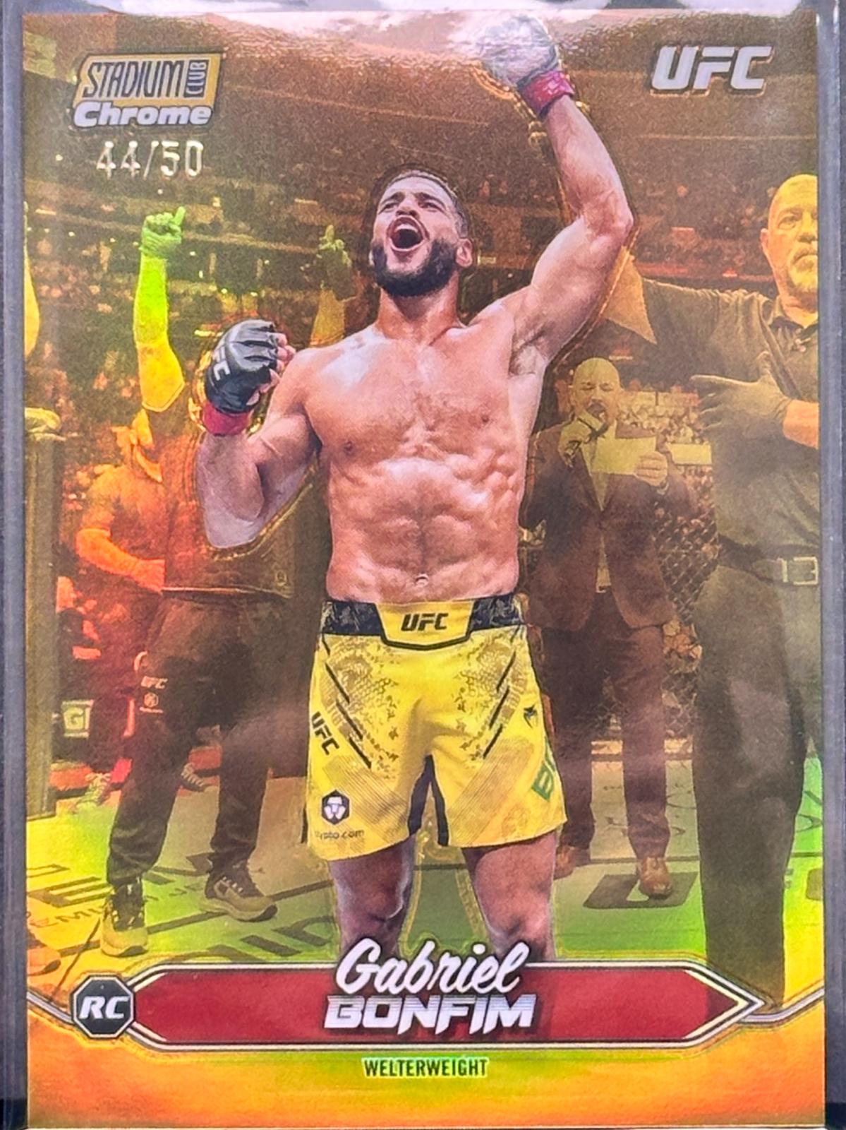Gabriel Bonfim 2025 Topps Stadium Club UFC Base Chrome #C-164 Gold Refractor